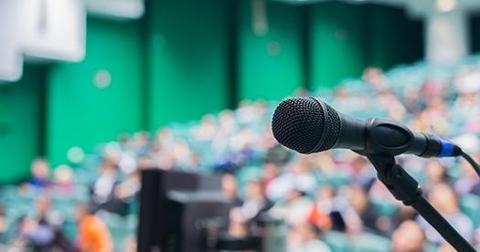 microphone in front of lecture